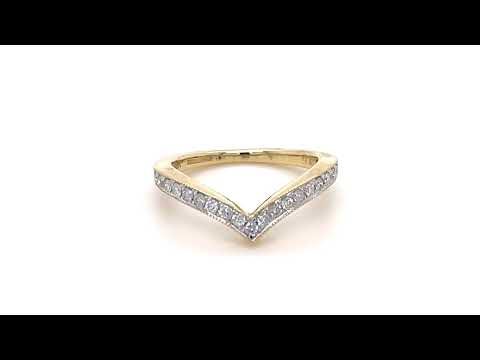 19 Stone Diamond Wishbone Ring 0.25ct G/SI Diamonds In 18k Yellow Gold