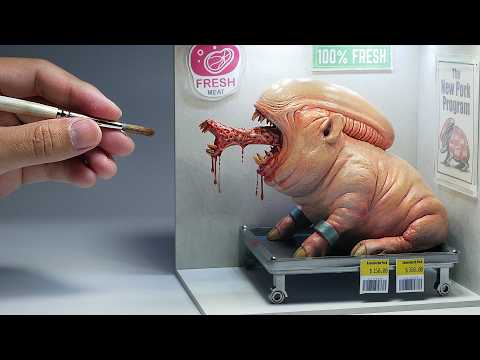 I made alien pig in the food laboratory diorama