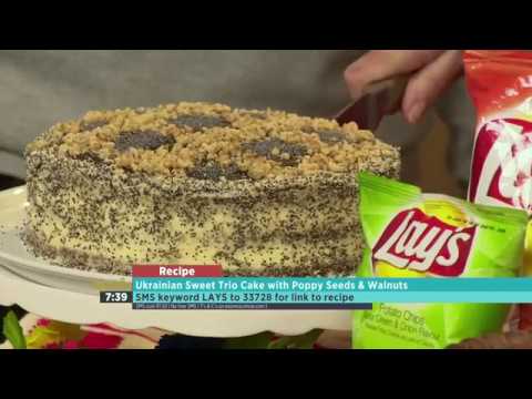 Ukrainian Sweet Trio Cake with Poppy Seeds and Walnuts by Nadia Pryimak #LaysUkraineExperience