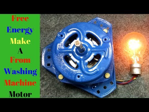 Free Energy _ Motor Converted To a Generator(Alternator) From Washing Machine Motor