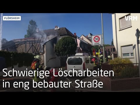 Großbrand in Flörsheim: 80 Rettungskräfte im Einsatz