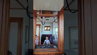 Casey Steered our boat! #boat #portdouglas #ladydouglasrivercruise #cruise #ship #travel