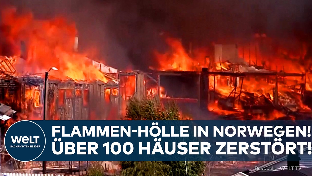 NORWEGEN IN FLAMMEN: Schlimmste Brände seit 100 Jahren! Flammen verschlingen ganze Wohnsiedlung!