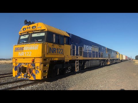 Down 2MA5 Pacific National freight with NR122 and NR97 at Gheringhap headed for Adelaide 17/2/2025