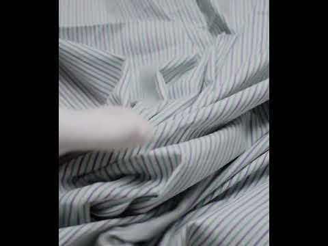 Stripe Blue Green & White Pure Cotton 84 GSM Handwoven Fabric