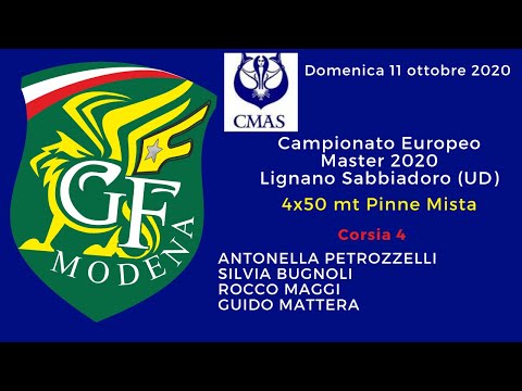 Staffetta 4x50 mt Pinne Mista - Campionato Europeo Master Nuoto Pinnato 2020