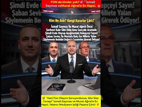 ✨ FON SKANDALINDA MASAK DUVARA ÇARPTI! ⭐ İSMAİL SAYMAZ VE MURAT AĞIREL'E EV HAPSİ! 🔥 YALANCI MEDYANIN İPLİĞİ PAZARA ÇIKTI! ✨  

✨ Şunu herkes kafasına soksun: Bu tezgahın arkasında AK Parti falan yok! 💎 Tamamen bu ülkenin ekmeğini yiyip devlete saldıran patronlar, sözde gazeteciler, CHP ve İYİ Parti uzantıları var. 🔥 Bunların derdi memleket değil, kendi çıkarları! ✨  

💎 Hükümeti ve Devleti Karalamak İçin Gece Gündüz Yalan Üretenler Şimdi Köşeye Sıkıştı, Hesap Vakti! 🎯  

🚀 Fon ve Dezenformasyon Dosyasında Adalet Yerini Buluyor, Kimse Devletin Sırtından Operasyon Çekemez! 🎯  

⭐ Kim Ne Aldı? 📢 Hangi Kararlar Çıktı? ✨  

✨ İsmail Saymaz İle Murat Ağırel Önce Serbest Kalır Gibi Oldu Ama Savcılık Acımadı: Şimdi Evde Oturup Ayağınızdaki Kelepçeyi Sayın! ✨  

✨ Şaban Sevinç İle Mustafa Balcı İse Millete Yalan Söylemenin Bedelini Doğruca Cezaevine Girerek Ödüyor! 💎  

✨ Militi Kandıranlar Şimdi Ne Yapacak? ✨  

🎯 Reis'e ve Devlete çamur atmak için masalar kuranlar şimdi adaletin karşısında dut tavuğuna döndü! 🔥  

🎯 Hakikat Tokadı Yiyenler köşeye sıkıştı, ekranlarda bağırıp çağırarak durumu kurtarmaya çalışıyorlar! 🔥  

✨ Kervan yürüyor, devletimiz güçlü adımlarla yoluna devam ediyor! 💎  

✨ Kervan Yürüyor, Güçlü Devlet Eğilmez! 🔥  

🚀 Milletin Aklıyla Alay Eden Bu Düzen Tarihe Gömülüyor! 🎯  

⭐ Yazan: Bülent Taşgın 

🔥 Kaynak: İstanbul Cumhuriyet Başsavcılığı Soruşturma Dosyası, Yargı Kararları ve Resmi Makam Raporları 

📢 Olayın Tüm Perde Arkası ve Detayları İçin Tıklayın: bulenttasgin-haber. 🔥 com 

🚀 #BulentTasgin #GercekMedya #IsmailSaymaz #MuratAgirel #FonKrizi #Haber #Siyaset #MilliIrade #Reis #SonDakika 