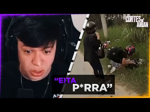 ARUAN REAGE A QUEDAS DE MOTO (XRACING) PARTE 3 - Cortes do Aruan