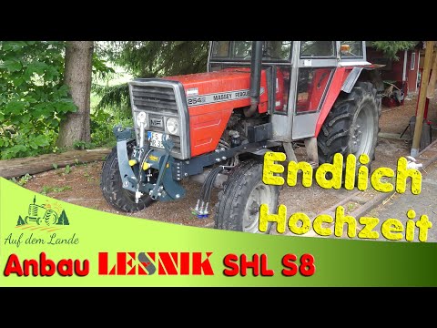 Endlich Hochzeit 🥳 Lesnik SHL S8 Anbau am Traktor MF 254s 👉 Frontkraftheber Fronthydraulik