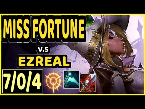 NUCLEAR (MISS FORTUNE) vs EZREAL - 7/0/4 KDA BOTTOM ADC GAMEPLAY - KR Ranked GRANDMASTER