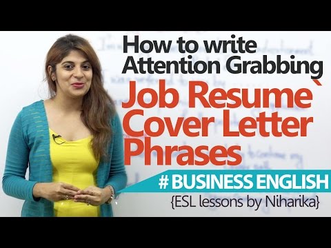 Professional cover letter phrases for a Job Resume - (Interview Skills & Business English Lesson)