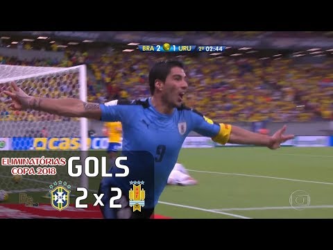 Gols Brasil 2 x 2 Uruguai - Eliminatórias Copa 2018