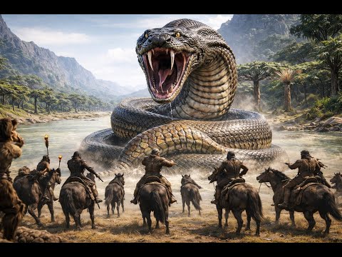 Titanoboa vs Humans | Giant Snake Attack in Prehistoric Jungle (AI Cinematic)