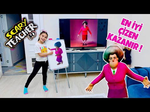 SCARY TEACHER EN İYİ ÇİZEN KAZANIR !! KOMİK YARIŞMA | KİM KAZANDI ??