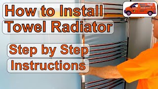 How to Install a Heated Towel Radiator. Detailed Step by Step Instructions. Replacing a Radiator.