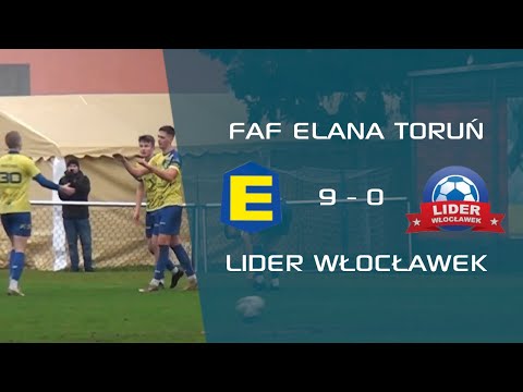 Elana Toruń 9 - 0 Lider Włocławek | IV Liga | Piłka nożna | Skrót