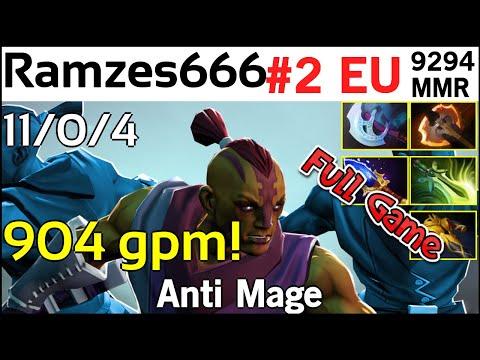 Ramzes666 (VP) - Anti Mage -  Rank#2 europe - Full Game Dota 2 Dota2