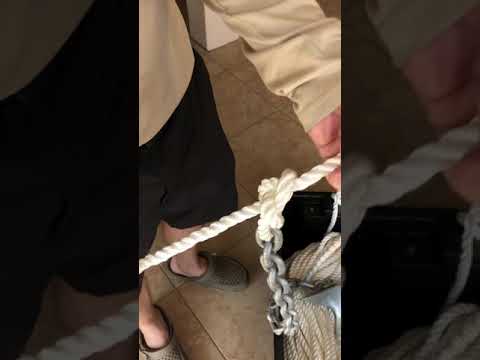 Here’s the bowline knot for your anchor rope to the chain