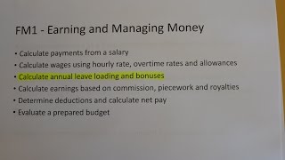 preview picture of video 'Year 11 General - Annual Leave Loading and Bonuses'