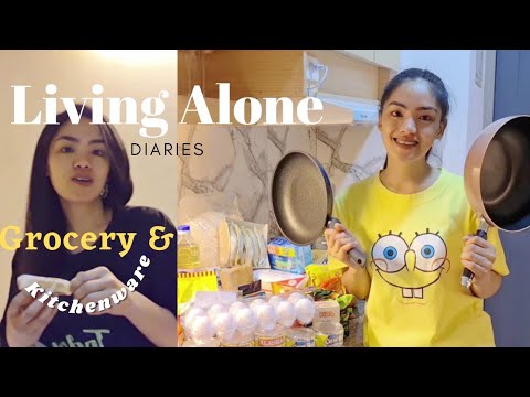Living Alone Diaries | Grocery and Buying Kitchenwares for single *affordable 🏠| Simply Fina