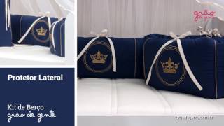 Kit Berço Coroa Brasão Marinho | Ref: 53306