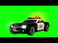 Police Car With Lights Green Screen