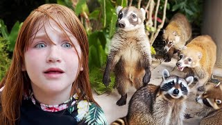 WHAT ARE THESE 🦝? Surrounded by crazy raccoon animals in Mexico WATER PARK with Adley Niko Navey!!