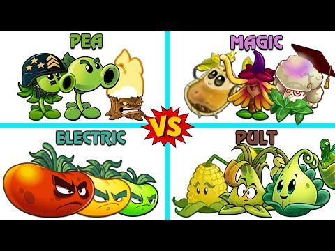 PVZ2 V9.8.1 - 4 Super Team Plants Battlez! - Which Team Plants Will Win?