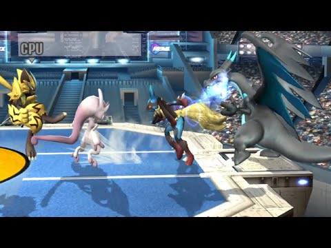 Mega Charizard X vs Mega Lucario vs Mega Mewtwo Y vs Zeraora (CPU Level 9) - Project M Ex Remix