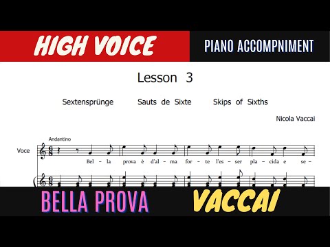 Vaccai lesson III Bella Prova - piano accompaniment - high voice