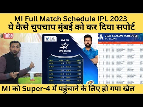 Mumbai Indians IPL 2023 schedule: Full match list, time, dates,venues| GT Schedule 2023|Tyagi Sports