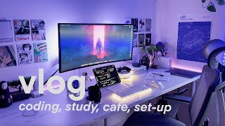 DAY IN THE LIFE | coding, study, cafe, set-up so far!