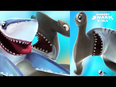 Porbeagle & Hammerhead All Movies Compilation - Hungry Shark World 10th