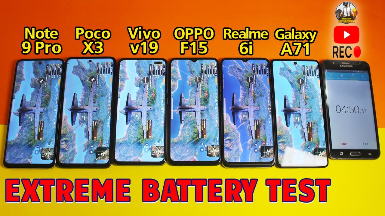 Redmi Note 9 Pro vs Poco X3 NFC vs V19 vs F15 vs Realme 6i vs Samsung Galaxy A71 Real Battery Test!