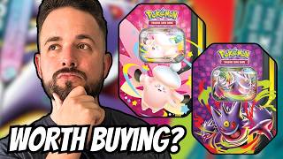 Gengar & Clefable Mega Moonlit EX Tin OPENING