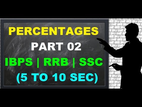Percentage Tricks for Competitive Exams || Percentages *Part 2* Video