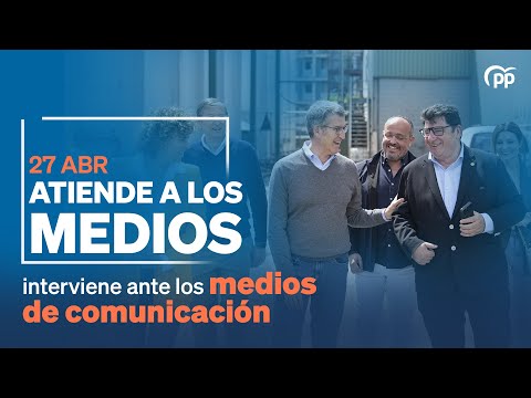 Feijóo y Alejandro Fernández atienden a los medios en Tortosa
