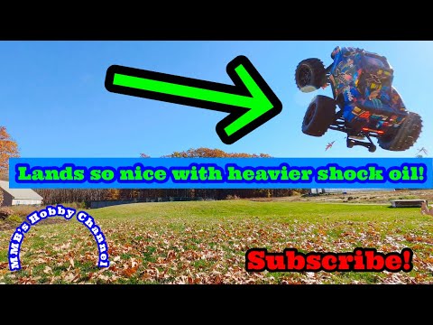 Traxxas XMaxx 8s shock oil change/before an after landing videos.