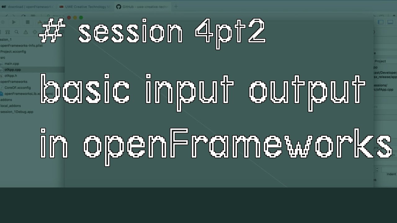 openFrameworks creative coding: Basic input and output pt2