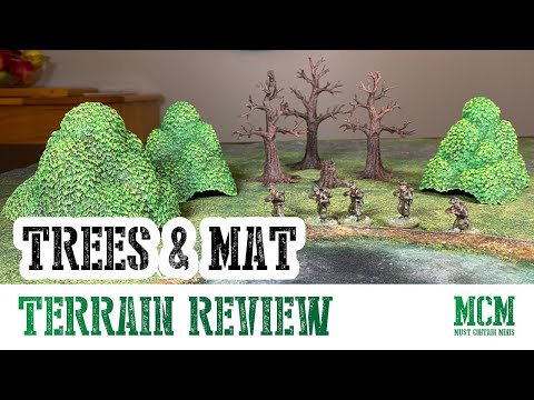 Miniature Gaming and RPG Terrain Review - Monster Scenery Trees (Verdant Forest) and Game Mat