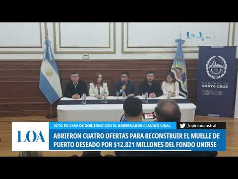 Abrieron ofertas para reconstruir el muelle de Puerto Deseado con el Fondo Unirse de Santa Cruz