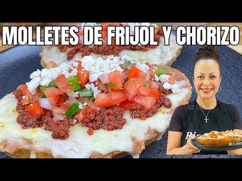Cómo Hacer Molletes con Chorizo y Queso - El Truco para que el Pan quede Tostadito