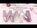 vintage look book page resin letter design •  Epoxy resin art • resin crafts • small business idea
