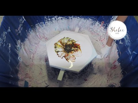 76. Sheleeart - Huge Tigers Eye Hexagon Bloom Spin - The gold in this one 🙌