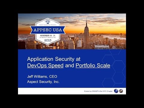 Image thumbnail for talk AppSec at DevOps Speed and Portfolio Scale