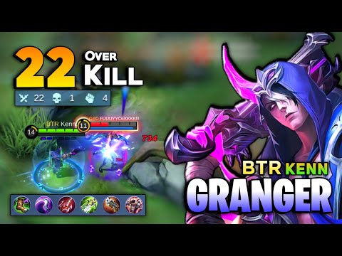22 OVERKILL! Granger Fast Rotation Gameplay [Top Global Granger Best Build 2021] By BTR Kenn - MLBB