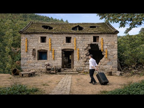 Building a stone house by hand in the countryside — the finishing process is mesmerizing