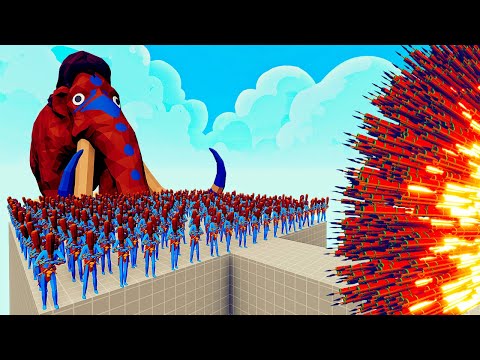 200x CLUBBER + 1x MAMMOTH vs 1x EVERY GOD   Totally Accurate Battle Simulator TABS