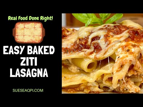 Easy Baked Ziti Lasagna with Ricotta and Cottage Cheese | Healthy Pasta Bake Recipe for the Holidays