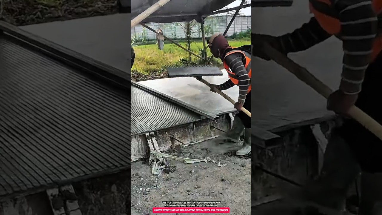 Concrete Texture Comb Tool Anti-Slip Cutting Tool 120 cm for Road Construction